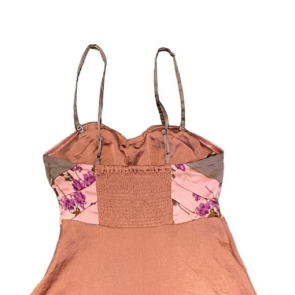 Rare Free People slip mini dress high low pastel orange Size 0/XS - Picture 6 of 16